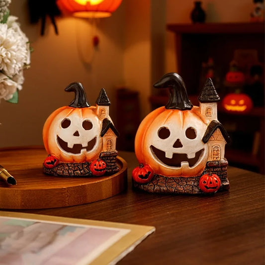 Halloween Horror Kürbis Spukhaus Dekorationen Harz Ornamente Home Desktop Ornamente Festliche Dekorationen So ist Leben