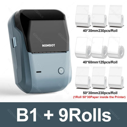 NIIMBOT B1 Tragbarer Thermodrucker mit Bändern, 5,1 cm, selbstklebende Etikettenmaschine, Mini-Bluetooth-Aufkleberhersteller, wasserdichte Etikettenrolle So ist Leben