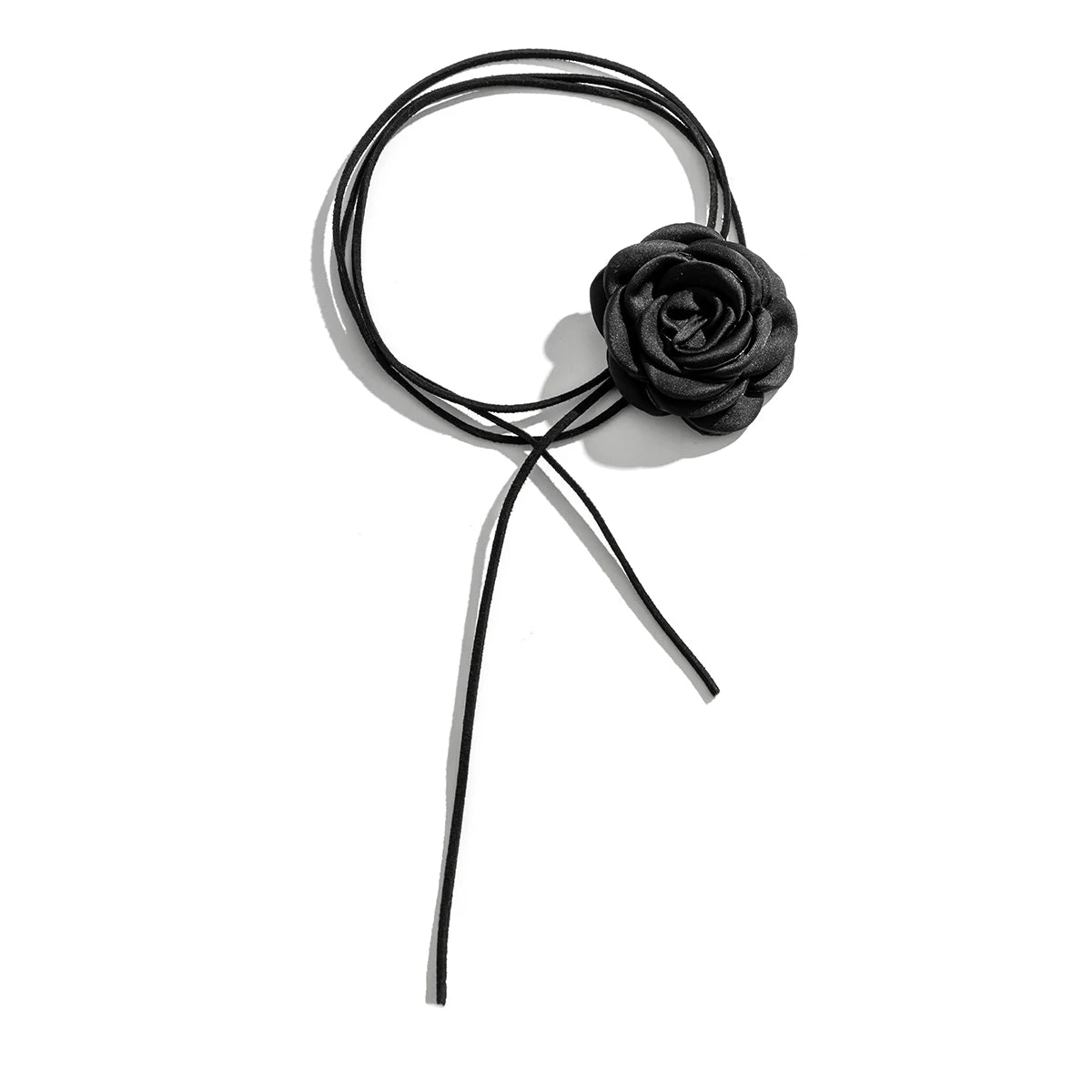 Romantische Gothic Große Rose Blume Schlüsselbein Kette Halskette für Frauen Damen Koreanische Mode Einstellbare Seil Halsband Y2K Zubehör So ist Leben
