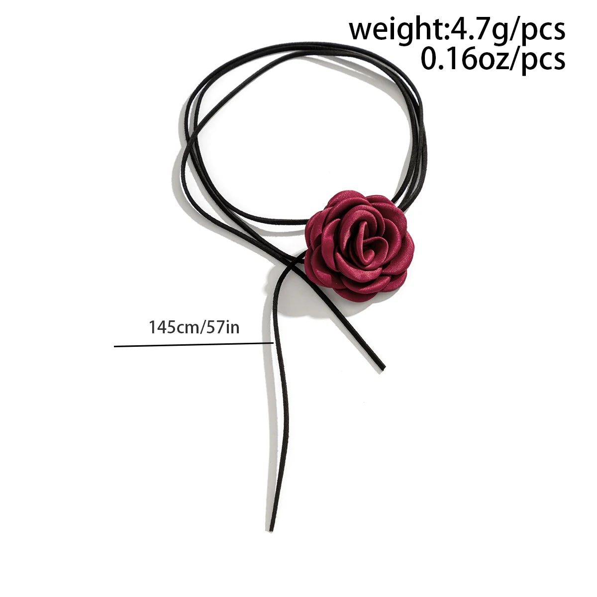 Romantische Gothic Große Rose Blume Schlüsselbein Kette Halskette für Frauen Damen Koreanische Mode Einstellbare Seil Halsband Y2K Zubehör So ist Leben