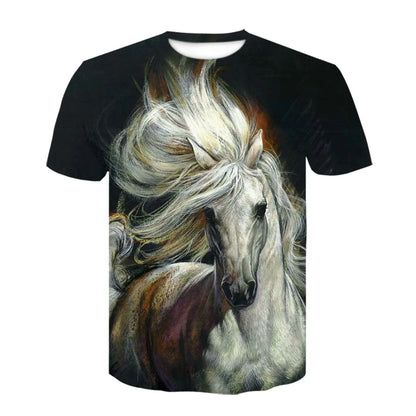 Neue 3d Tier T Hemd Männer Pferd Gedruckt Harajuku Casual Punk Rock Mode Streetwear O Neck Sportliche Atmungsaktive Leichte So ist Leben