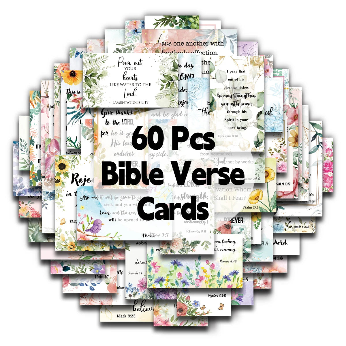 60 Stück Bibel-Schriftkarten, inspirierende Zitatkarten, christliche Geschenke, Ermutigungskarte für Studenten, Freunde, Bibelverskarten So ist Leben