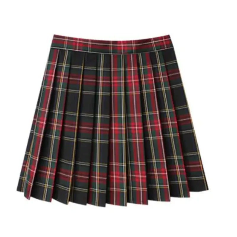 Sommer Frauen Hohe Taille Gefaltete Plaid Röcke Mini Tennis Rock Harajuku JK Japanische Schuluniform Kurze A-Line Mini Rock Mädchen So ist Leben