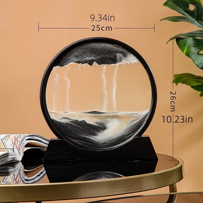 1 Stück 3D Runde Glas-Sanduhr mit Beweglichem Sand, Sandlandschaften als Heimdekoration, Einzigartiges Schreibtisch-Dekor - Bewegliche Sanduhr So ist Leben