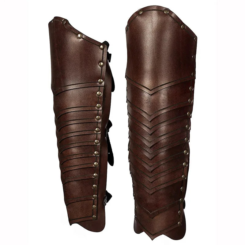 Mittelalterliche Elfenritter Leder Bein Schienbeinschoner Rüstung Gamaschen Römischer Gladiator Wikinger Krieger Cosplay Kostüm Halloween Party Requisiten So ist Leben