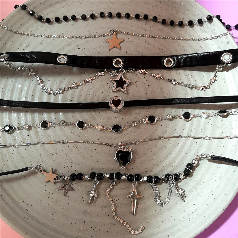Y2K Herz Choker Halskette für moderne Styles - So ist Leben