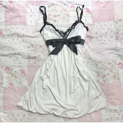 Y2k Kleidung Weißes Minikleid Frau Kleidung Gothic Kleid Harajuku Partykleider Grafik Rock Punk Goth Emo Kurze Damen Sommer So ist Leben