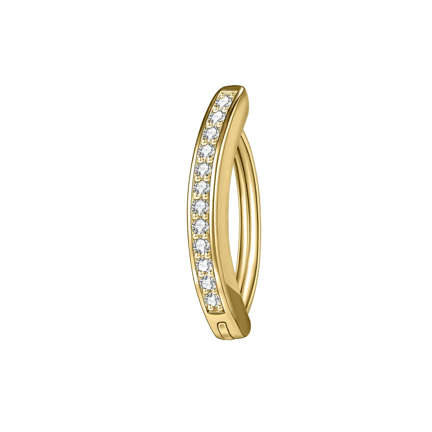 ZS 1 PC 14G/16G Edelstahl Clicker Bauchnabel Ring Frauen Gold Farbe Reverse gebogene Nabel Barbell Körper Schmuck 8/10/12 MM So ist Leben
