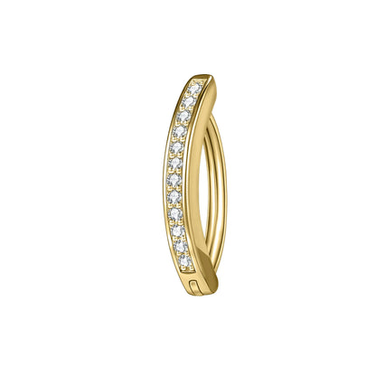ZS 1 PC 14G/16G Edelstahl Clicker Bauchnabel Ring Frauen Gold Farbe Reverse gebogene Nabel Barbell Körper Schmuck 8/10/12 MM So ist Leben