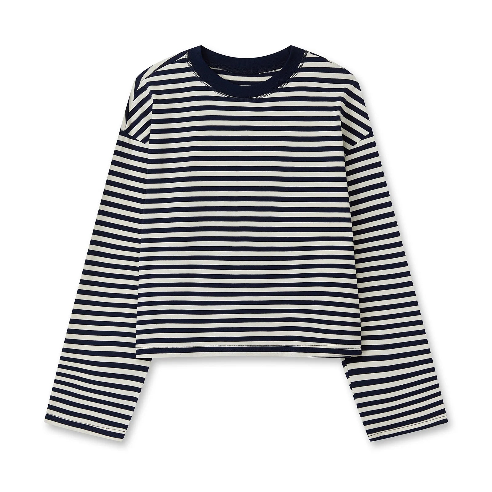 Frauen Langarm Shirts Rundhals Lose Sweatshirts Damen Herbst Casual Gestreiften Top Streetwear So ist Leben