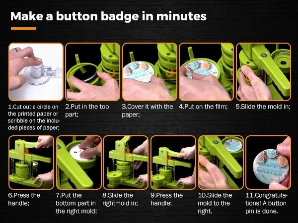 Button Badge Maker Formen DIY Pin Button Maker Pressmaschine Teile Abzeichen Punch Press Formen für Button Maker der Serie DC108 So ist Leben
