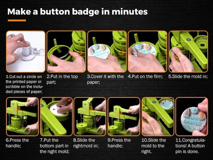 Button Badge Maker Formen DIY Pin Button Maker Pressmaschine Teile Abzeichen Punch Press Formen für Button Maker der Serie DC108 So ist Leben