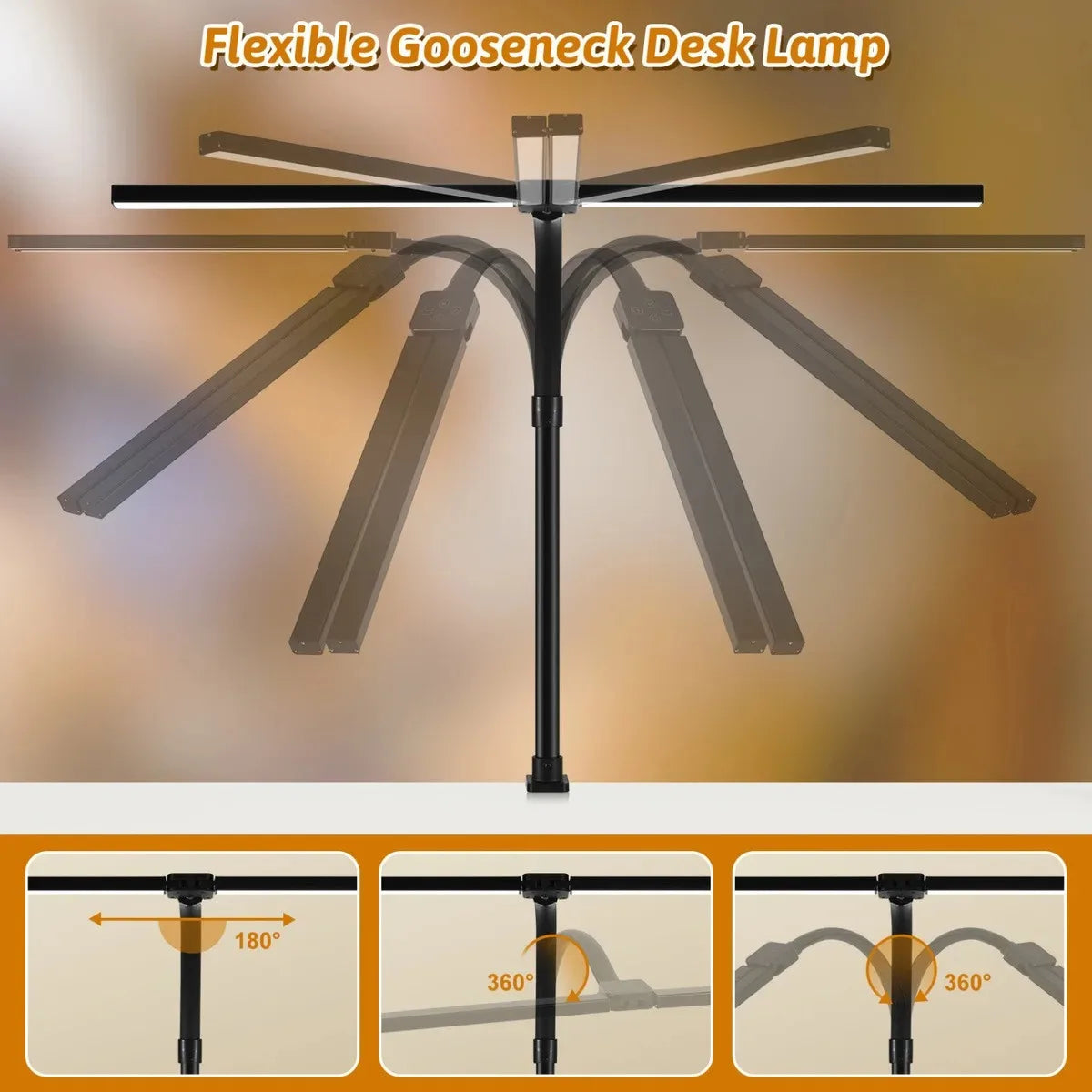 LED-Schreibtischlampe, Doppel-/Einzelkopf-Architekt-Schreibtischlampen, Büro, augenschonende Schreibtischleuchte, stufenlos dimmbar, verstellbare Schwanenhalslampe So ist Leben