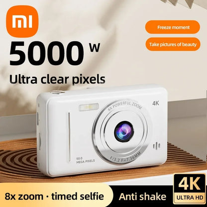 Xiaomi 4K-Digitalkamera, Retro-CCD, tragbare Kartenkamera, Einsteigerkamera, Dual-Kamera-Blitz, 50 Millionen Pixel, Autofokus So ist Leben