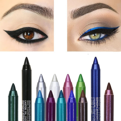 14-farbiger bunter Eyeliner-Stift, hoch pigmentierter perlmutt schimmernder Metallic-Smokey-Punk-Eyeliner im Gothic-Stil, langlebiger Water Pro So ist Leben