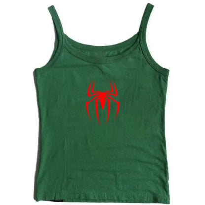 Y2k Tank Tops Sexy Frauen Sommer Camis Punk Y2K Harajuku Ärmellose Spinne Gedruckt Strumpfhosen Weste Femme Streetwear Grafik EMO Mädchen - So ist Leben