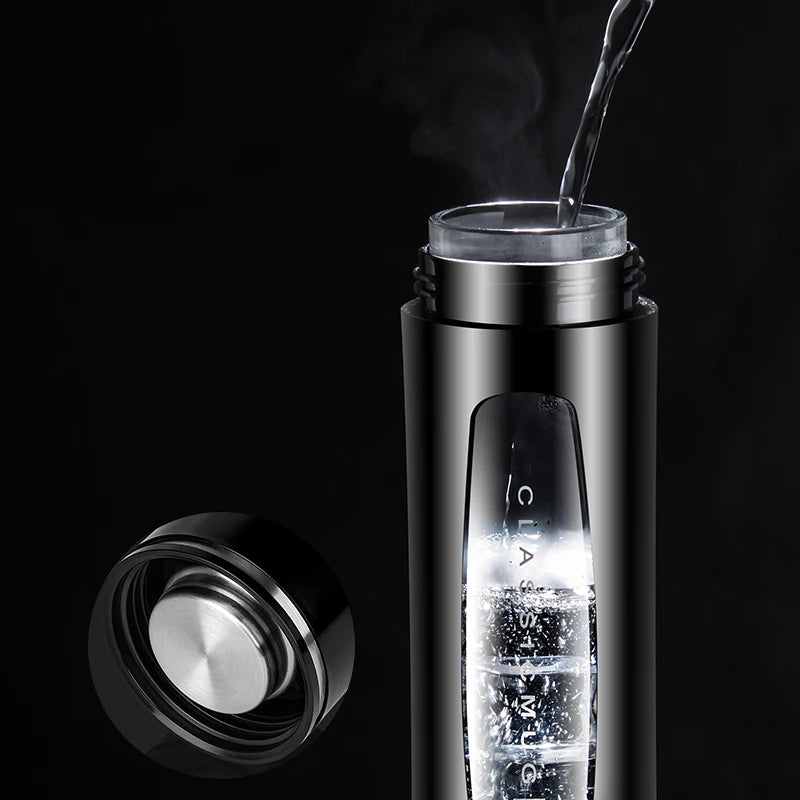 Doppelte Glas-Wasserflasche mit Deckel, tragbare Isolierung, Isolierung und Verbrühungsschutz, Teetasse, Mädchen, Kaffee, Milch, Saftbecher So ist Leben