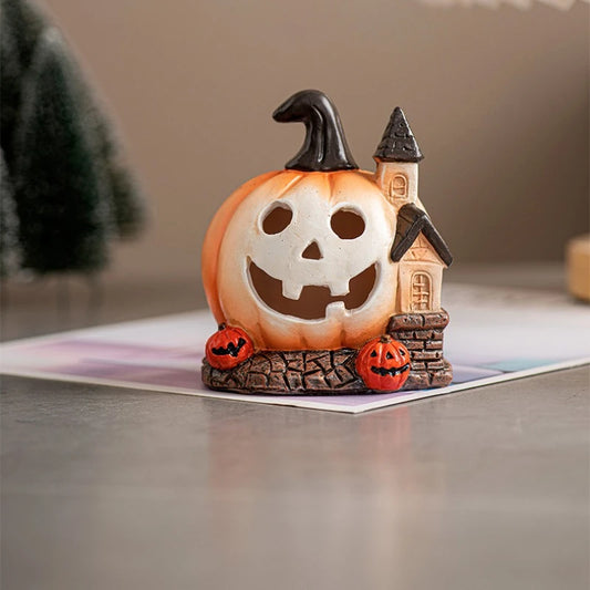 Halloween Horror Kürbis Spukhaus Dekorationen Harz Ornamente Home Desktop Ornamente Festliche Dekorationen So ist Leben