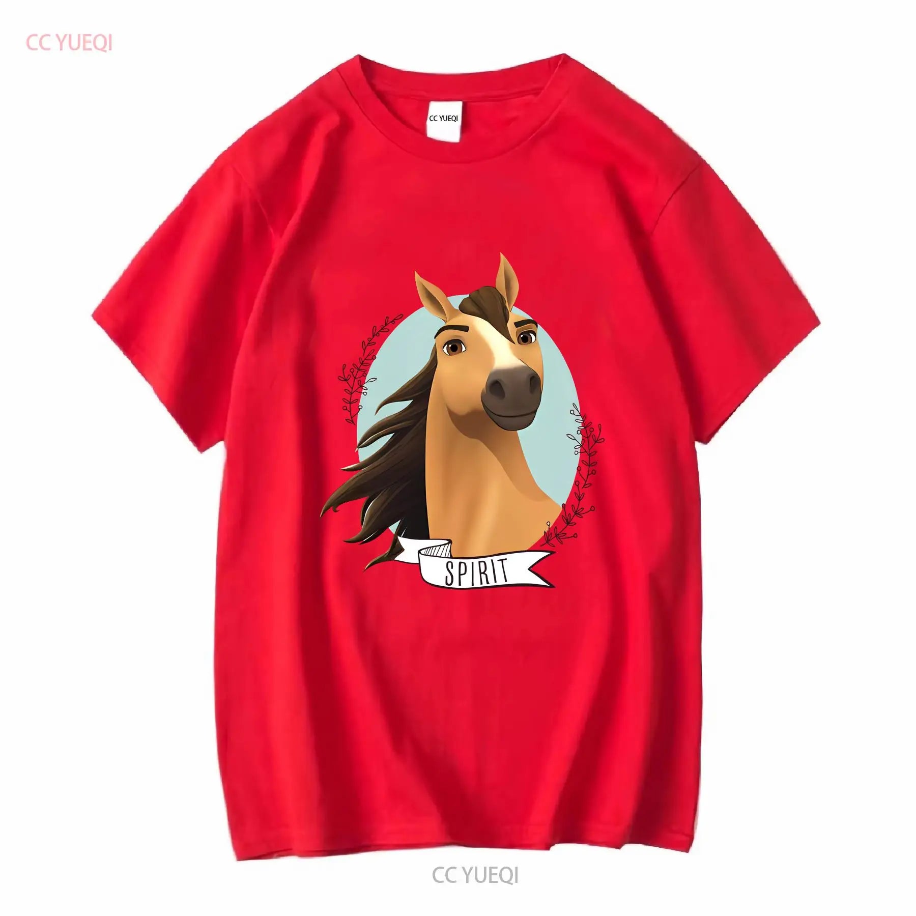 Spirit Wild Horse Kinder-T-Shirt mit langen oder kurzen Ärmeln, Vintage-Waschung, Grafik, Unisex-Mode, vielseitig, bequem So ist Leben