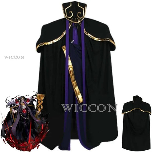 Anime OVERLORD Ainz Ooal Kleid Cosplay Kostüm Mantel Schwarze Uniform Halloween Bühne Leistung Karneval Partei Rolle Spielen Anzug So ist Leben