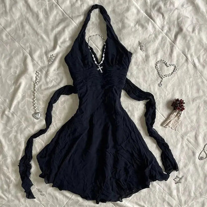 Grunge Punk Gothic Fairycore Emo Girls Dress Sexy Slim Lace Chic Fashion Aesthetic Women's Dresses Harajuku Retro Y2K Streetwear - So ist Leben