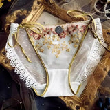 Damen Slip mit Spitze und modernem Blumenmuster - So ist Leben