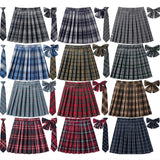 Frauen Hohe Taille Gefaltete Rock Plaid Krawatte Sommer Neue Harajuku Preppy Mini EINE Linie Japanische Schule Uniformen Mädchen Kawaii Rock So ist Leben