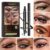 Fit Colors Double-Ended Star Stamp Eyeliner-Set, wasserdicht und schweißfest, Love Plum verzierte Augenecken und Enden So ist Leben