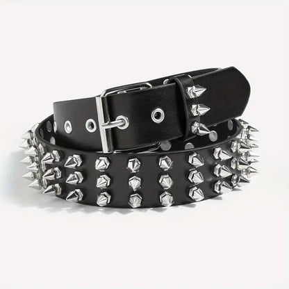 Neuer Stil Nieten-Schwarz-Punk-Stil-Gürtel mit Nadelschnalle, vielseitig und hochwertig für Frauen, Y2k-Gürtel, Denim-Gürtel für Männer und Frauen So ist Leben