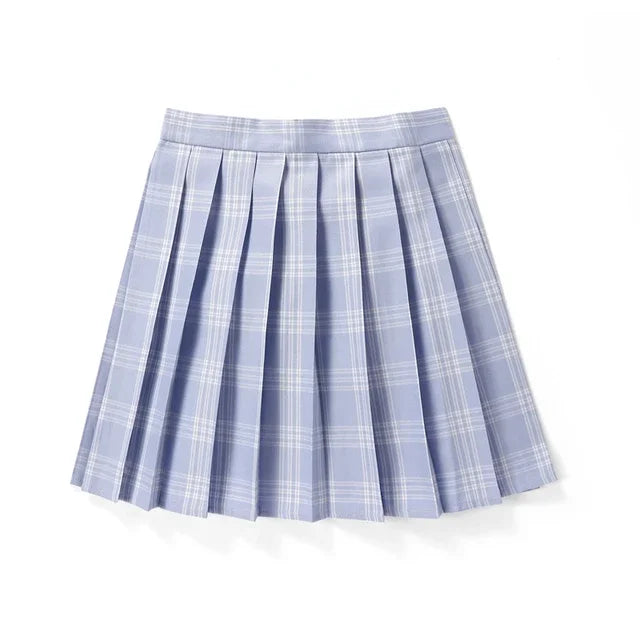 Sommer Frauen Hohe Taille Gefaltete Plaid Röcke Mini Tennis Rock Harajuku JK Japanische Schuluniform Kurze A-Line Mini Rock Mädchen So ist Leben