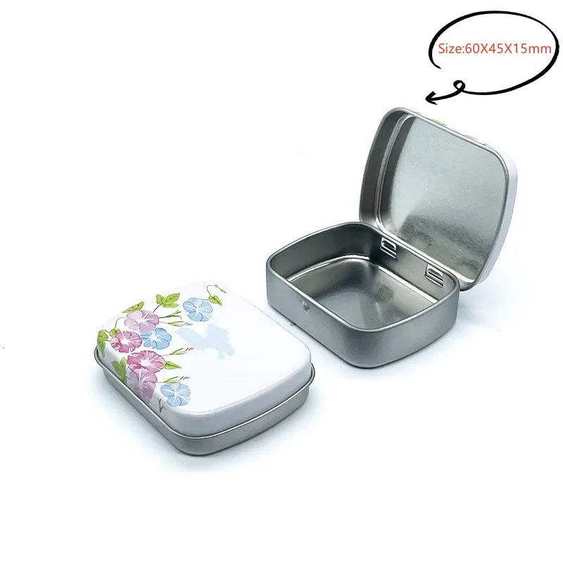 Neue quadratische Blech-Aufbewahrungsboxen Kleine Metall-Aufbewahrungsbox Silber Schmuck Schlüssel Münzen Metallbox Blechdose Hochzeit Süßigkeiten Aufbewahrungsdose So ist Leben