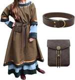 2 Stück mittelalterlicher Gürtel und Geldbörse im Wikinger-Stil, perfekt für LARP Renaissance Faire Halloween und Renaissance So ist Leben