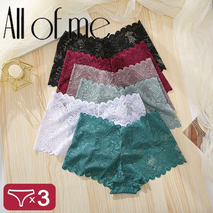 3Pcs Frauen Höschen Sexy Spitze Weibliche Unterhose Plus Größe Unterwäsche Große Größe Leichte Nahtlose Niedrigen Taille Slips Atmungsaktiv So ist Leben