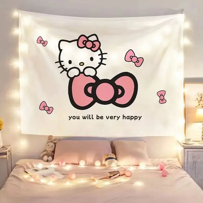 Hello‑Kitty Wandteppich im modernen Cartoon‑Stil