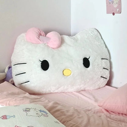 Sanrio Bequeme Hello Kitty Plüschtiere, weiches Umarmungskissen, gefülltes Anime-Rückenkissen, Sofa, Bett, große Plüschtiere, Weihnachtsgeschenk für Mädchen So ist Leben