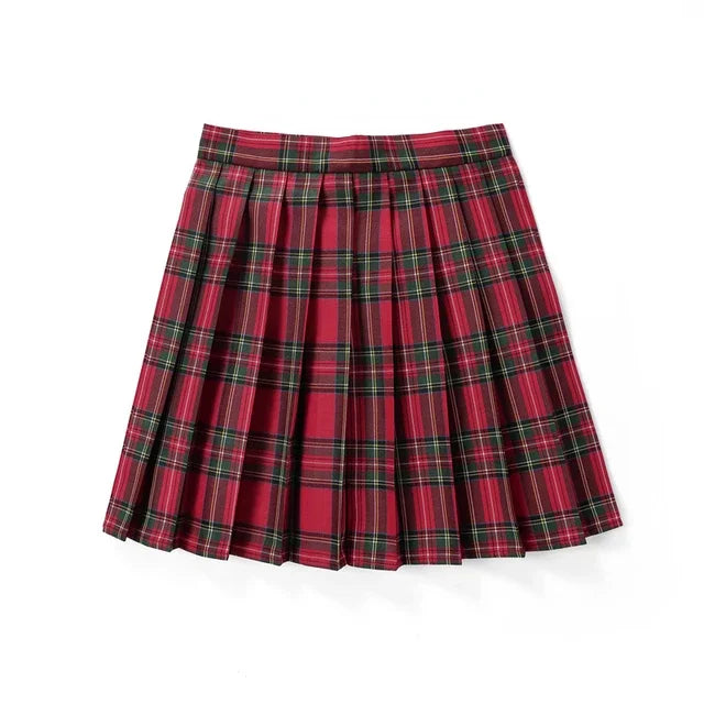 Sommer Frauen Hohe Taille Gefaltete Plaid Röcke Mini Tennis Rock Harajuku JK Japanische Schuluniform Kurze A-Line Mini Rock Mädchen So ist Leben