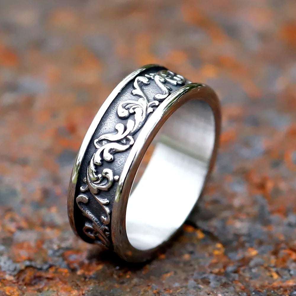 2023 neue Ankunft Edelstahl Viking Spindrift Muster Runde Ring mode Vintage für geschenk Schmuck kostenloser versand So ist Leben