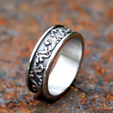 2023 neue Ankunft Edelstahl Viking Spindrift Muster Runde Ring mode Vintage für geschenk Schmuck kostenloser versand So ist Leben