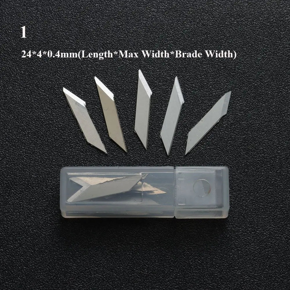 10PCS Klingen Cutter Handwerk Holz Carving Messer Gravur Nicht-Slip Metall Skalpell Messer Teile Handy PCB Reparatur hand Werkzeuge So ist Leben