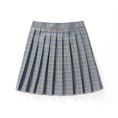 Sommer Frauen Hohe Taille Gefaltete Plaid Röcke Mini Tennis Rock Harajuku JK Japanische Schuluniform Kurze A-Line Mini Rock Mädchen So ist Leben