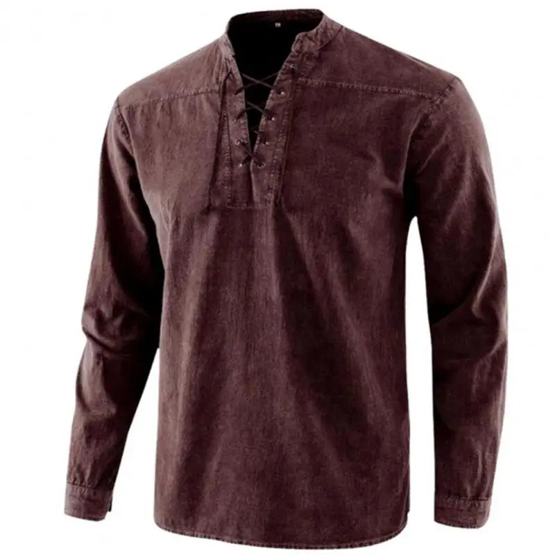 Männer Ritter mittelalterliche Tunika Vintage Lace Up Renaissance römische Hemden Halloween Kostüm für Erwachsene Wikinger Pirat Cosplay für Dating So ist Leben
