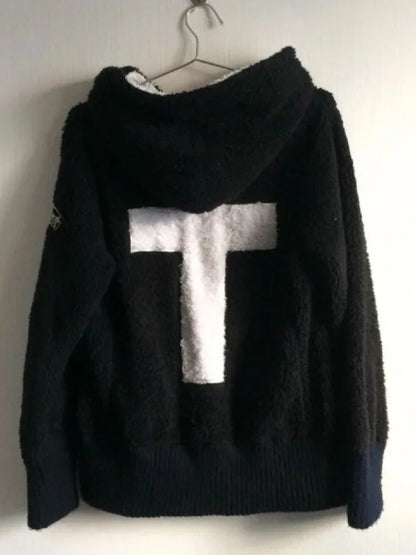 Y2k Lamm Wolle Jacken Frauen Gothic Hoodies Kreuz Schädel Grunge Zipper Sweatshirts Vintage Casual Mit Kapuze Mäntel Harajuku Streetwear So ist Leben