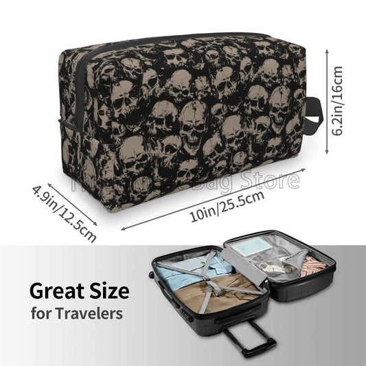 Gothic Frauen reisen Make-up Tasche Veranstalter Vintage Grunge Schädel Kosmetik tasche tragbare große wasserdichte Kultur beutel Zubehör So ist Leben