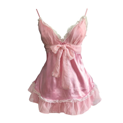 Y2K Rosa Coquette Nette Maiden Süße Frauen Kleidung Heiße Spitze Baby T Harajuku Schlank Tops Klassische Kurzarm Vintage Chic Shirts So ist Leben