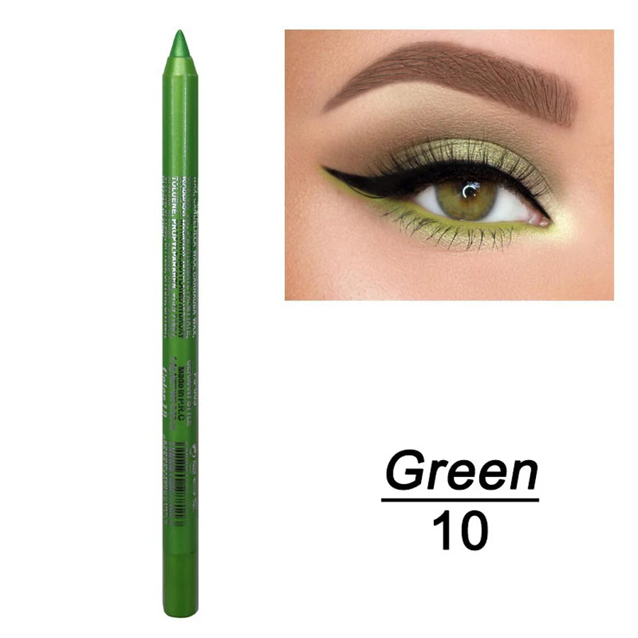 14-farbiger bunter Eyeliner-Stift, hoch pigmentierter perlmutt schimmernder Metallic-Smokey-Punk-Eyeliner im Gothic-Stil, langlebiger Water Pro So ist Leben