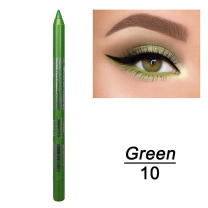 14-farbiger bunter Eyeliner-Stift, hoch pigmentierter perlmutt schimmernder Metallic-Smokey-Punk-Eyeliner im Gothic-Stil, langlebiger Water Pro So ist Leben