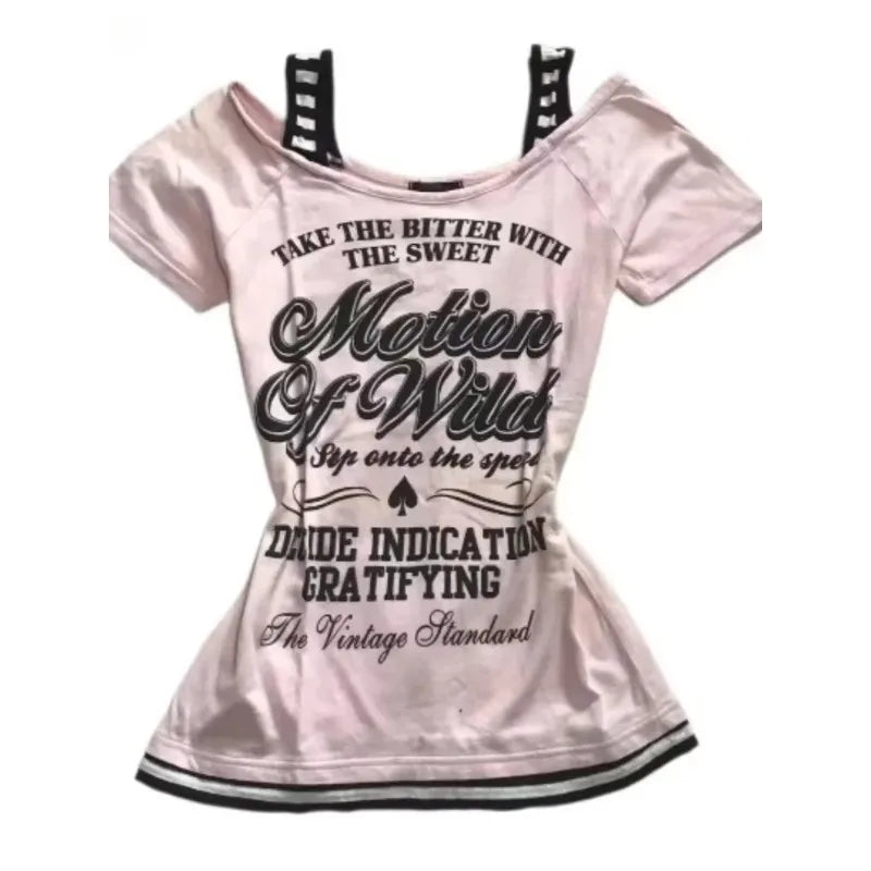 Harajuku Brief Drucken T-shirt Subkultur frauen Top Y2k T-shirt Sommer Vintage 90er Jahre Hot Girl Crop T-shirt Koreanische Grunge Nette Grafik So ist Leben