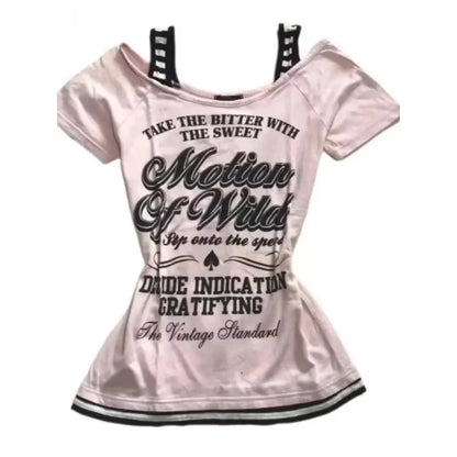 Harajuku Brief Drucken T-shirt Subkultur frauen Top Y2k T-shirt Sommer Vintage 90er Jahre Hot Girl Crop T-shirt Koreanische Grunge Nette Grafik So ist Leben
