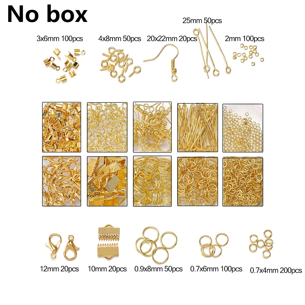 Legierung Zubehör Schmuck Erkenntnisse Set Reparatur Werkzeuge Karabinerverschluss Offene Biegeringe Ohrring Haken für DIY Schmuck Machen Liefert So ist Leben