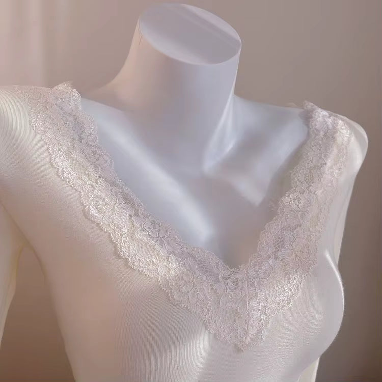 Spitzen‑Langarmshirt im französischen Stil für kreative Frauen So ist Leben